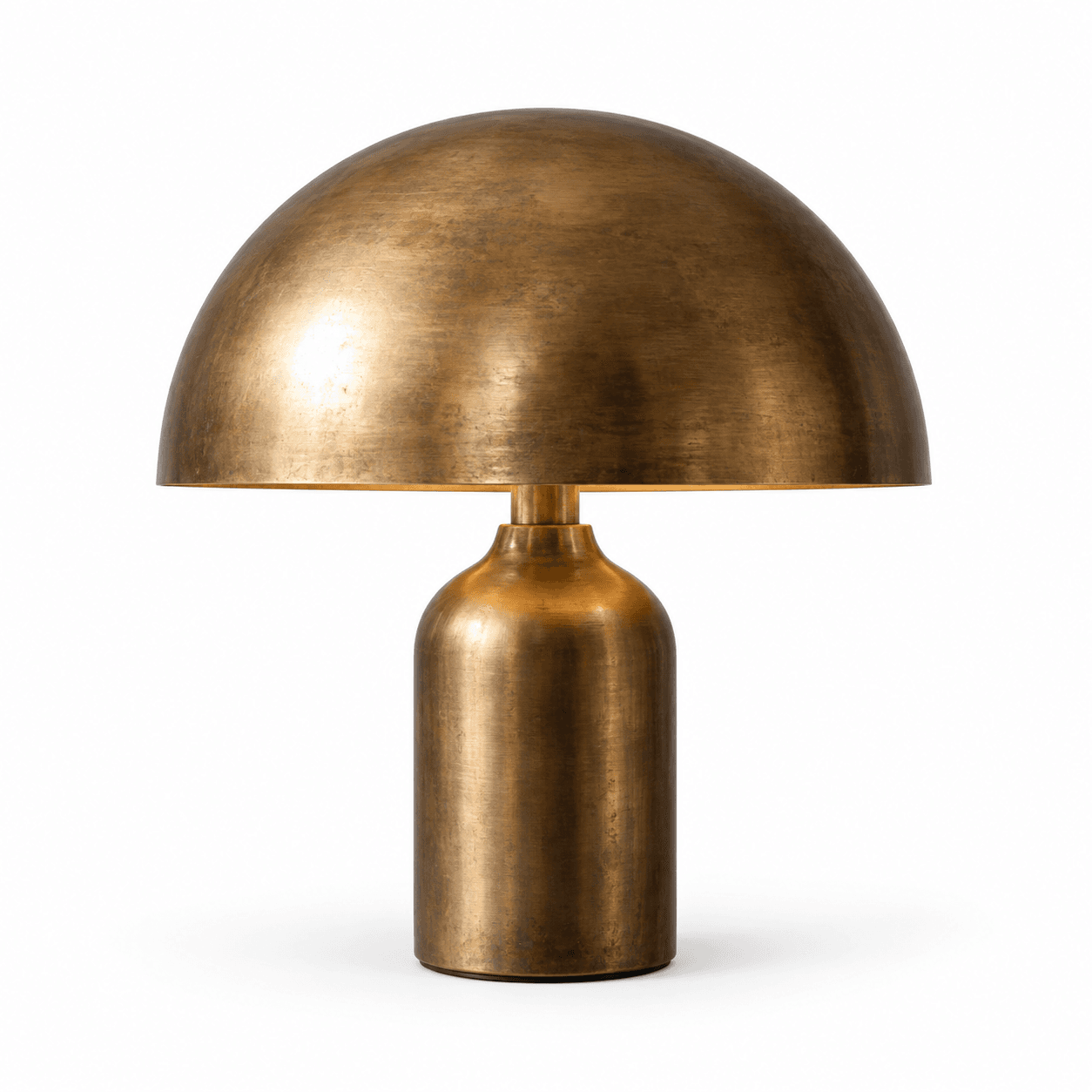Brass dome table lamp from the example room render — AI illustration